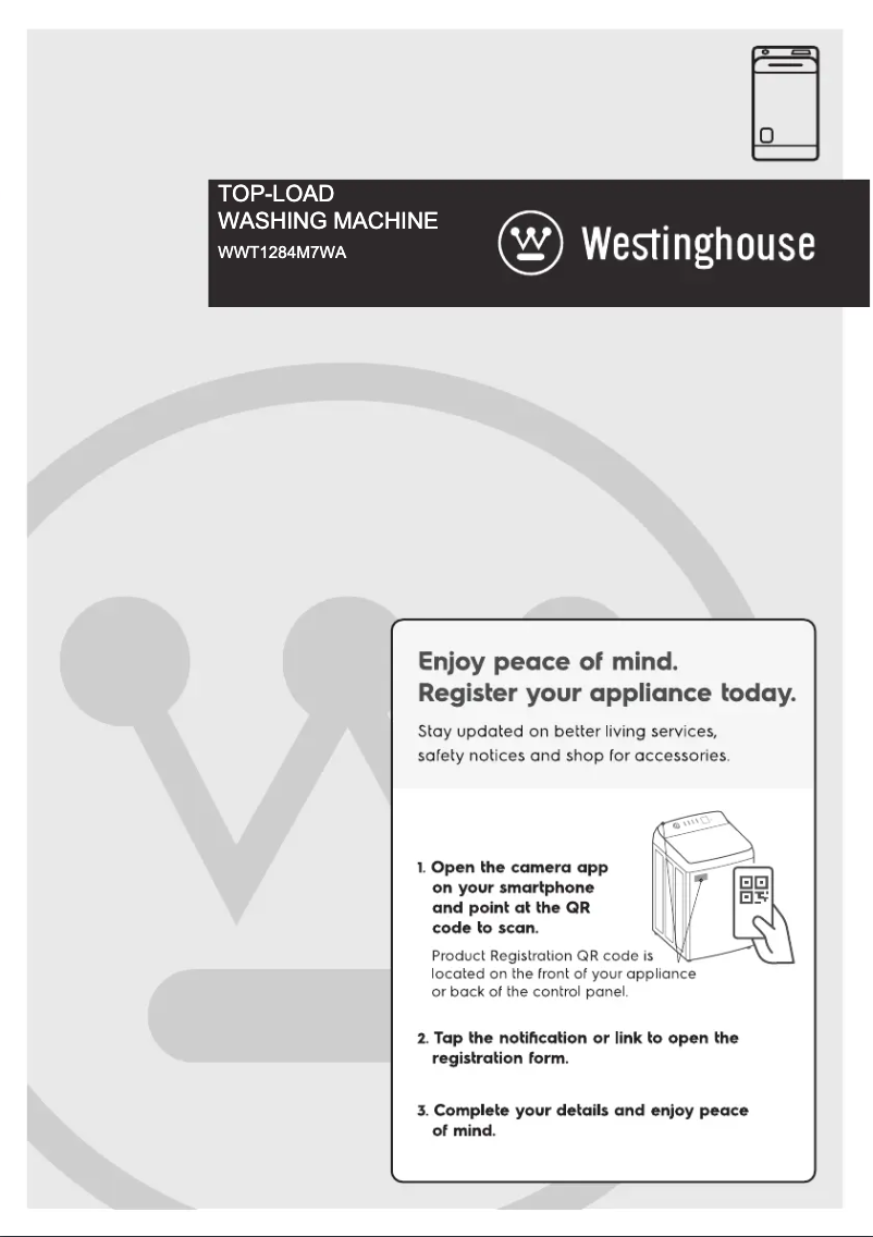 Page 1 de la notice Manuel utilisateur Westinghouse WWT1284M7WA