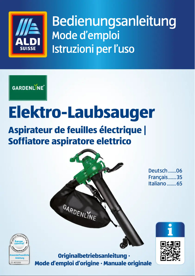 Page 1 de la notice Manuel utilisateur Gardenline GLLS 2302