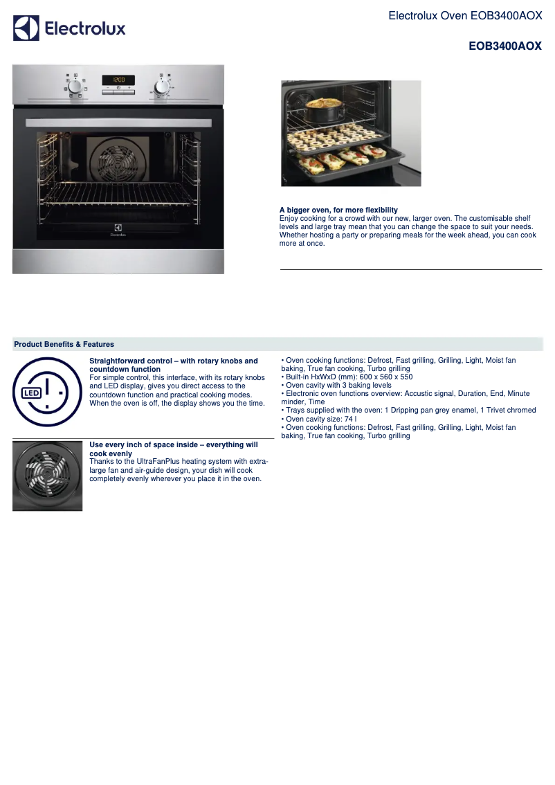 Imagen de la primera página del manual del dispositivo EOB3400AOX