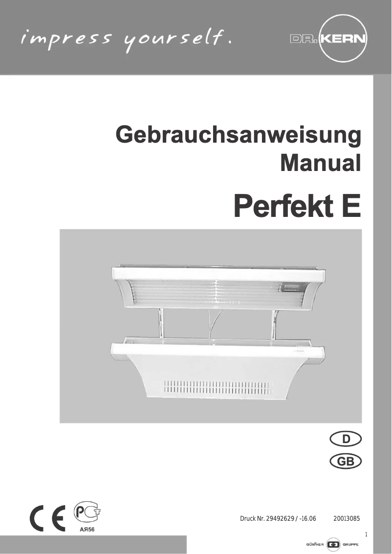 Page n°1 - Manuel utilisateur Dr. Kern Perfekt E