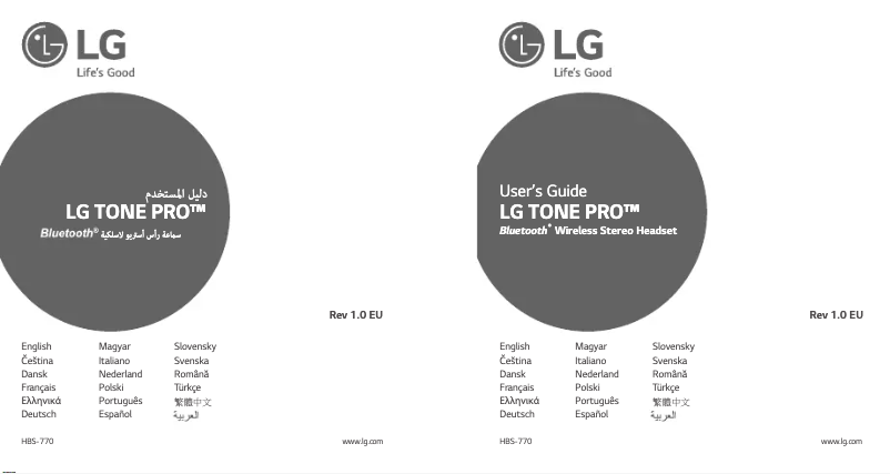 Image de la première page du manuel de l'appareil Tone Pro HBS-770