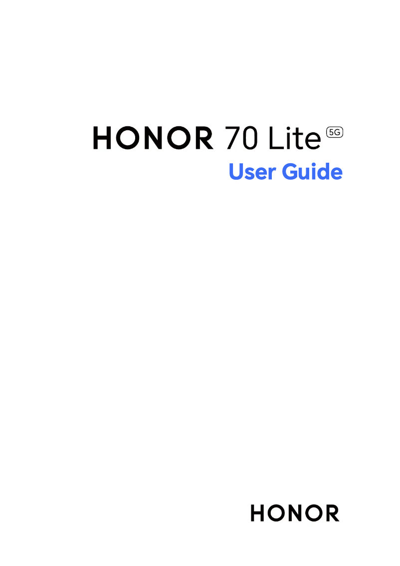 Page 1 de la notice Manuel utilisateur Honor 70 Lite 5G