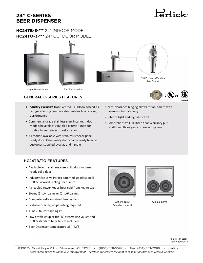 Image de la première page du manuel de l'appareil C-Series HC24TB-3-1L2