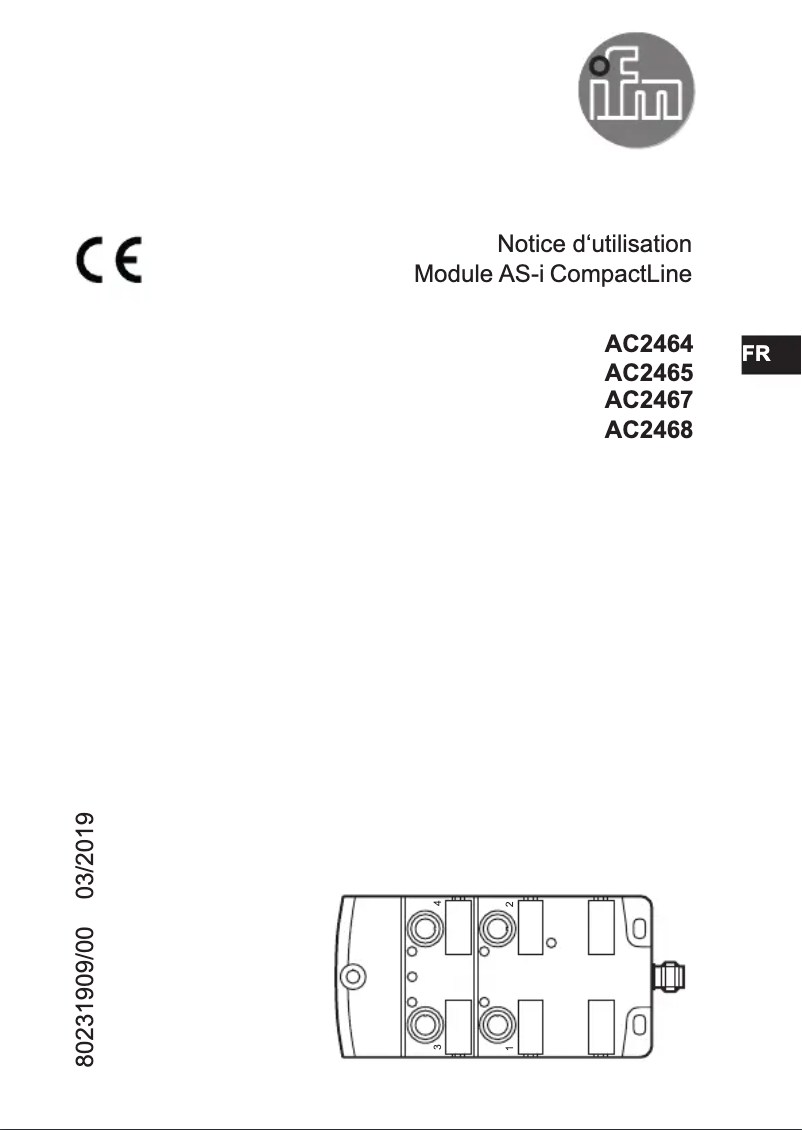 Page 1 de la notice Manuel utilisateur IFM AC2467