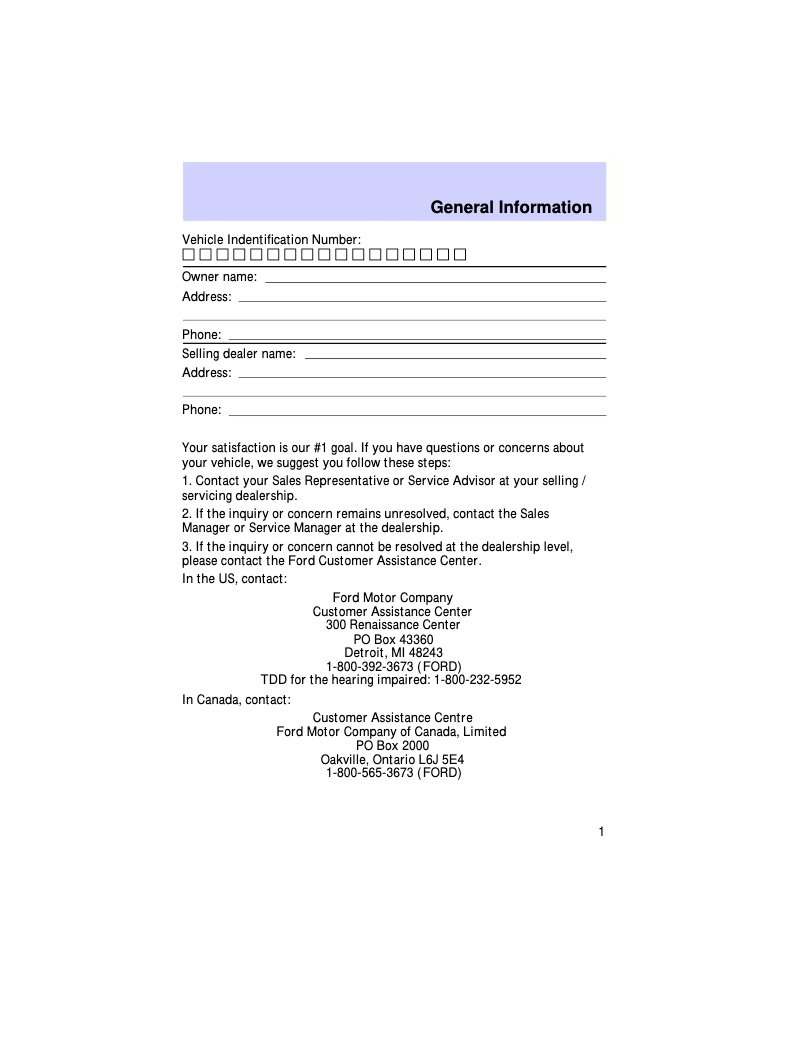 Página 1 del manual Manual de uso y mantenimiento Ford Escort (1997)