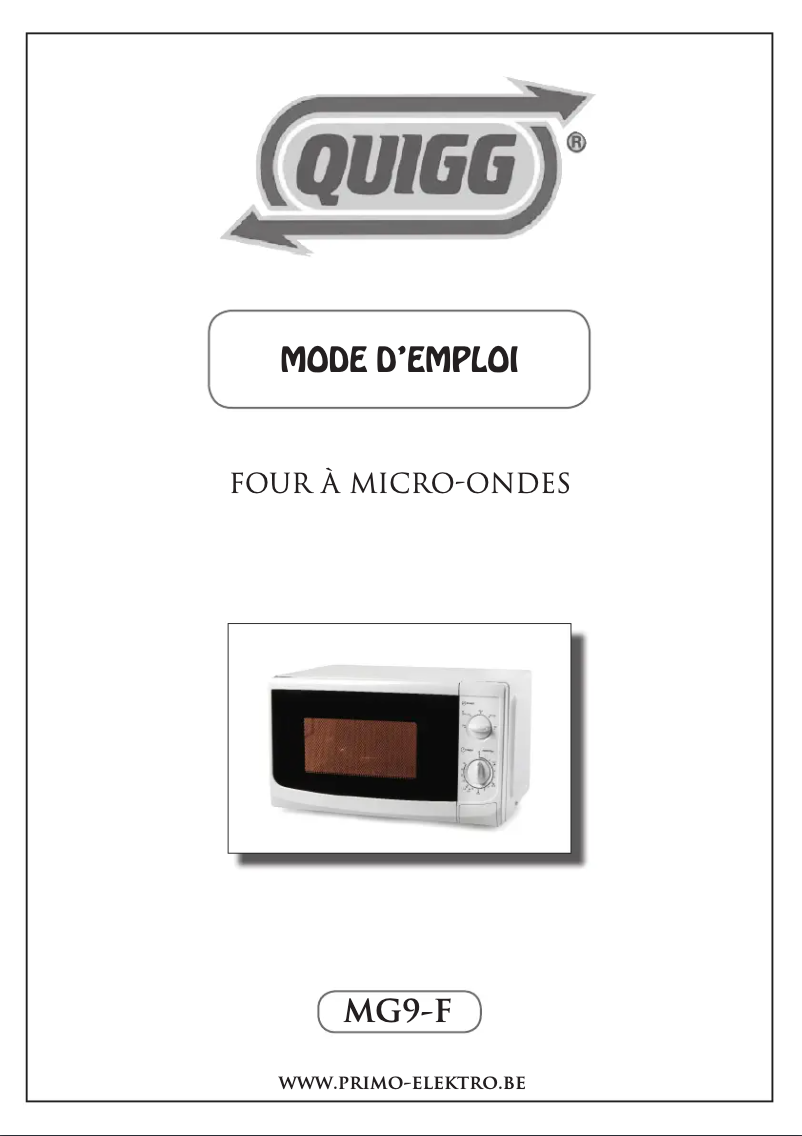 Página 1 del manual Manual de usuario Quigg MG9