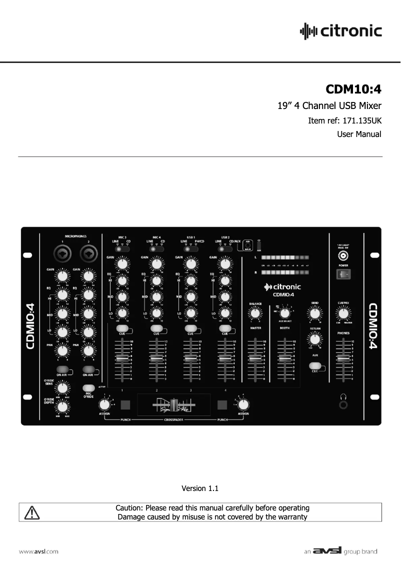 Image de la première page du manuel de l'appareil CDM10:4 mk5