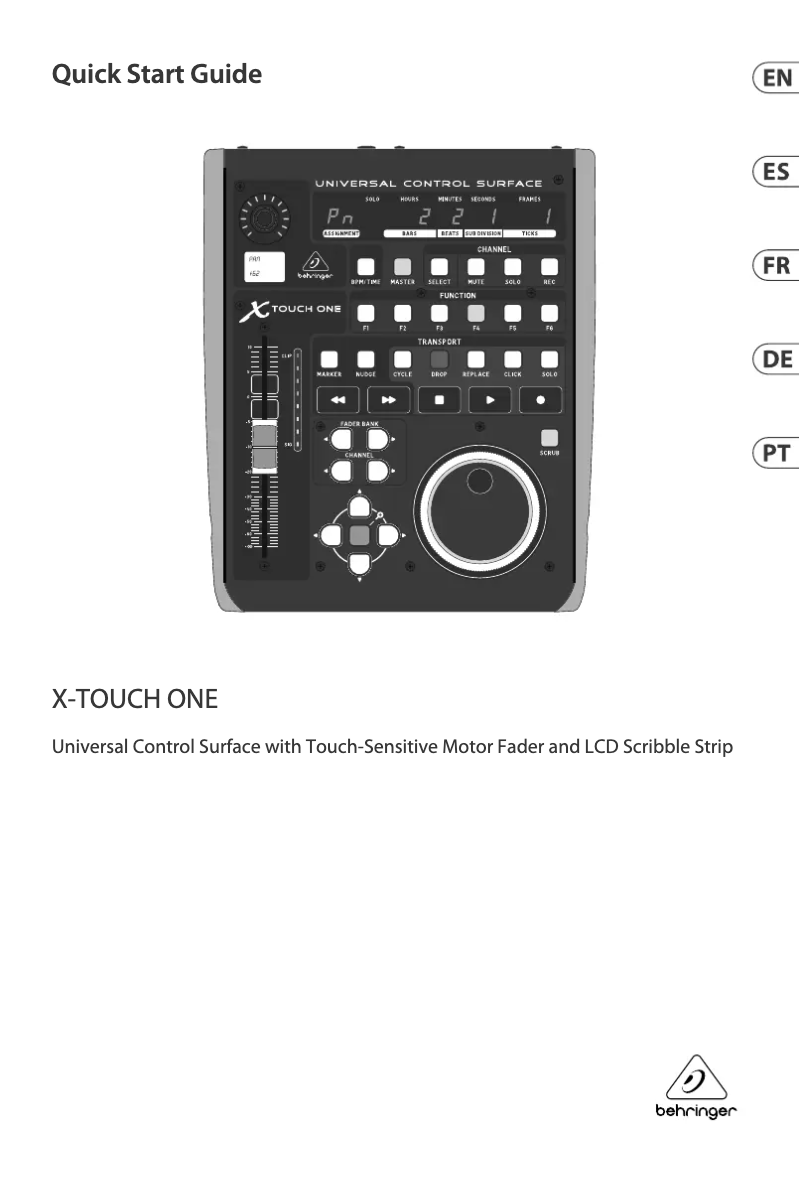 Page n°1 - Manuel utilisateur Behringer X-Touch