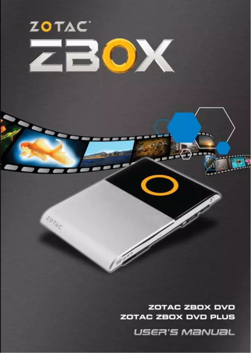 Page 1 de la notice Manuel utilisateur Zotac ZBOX DVD ID31 PLUS