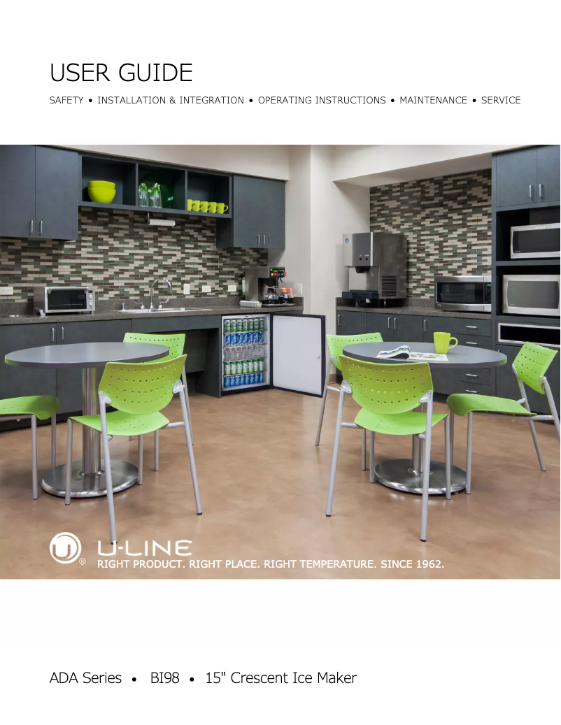 Image de la première page du manuel de l'appareil U-BI98W-00A