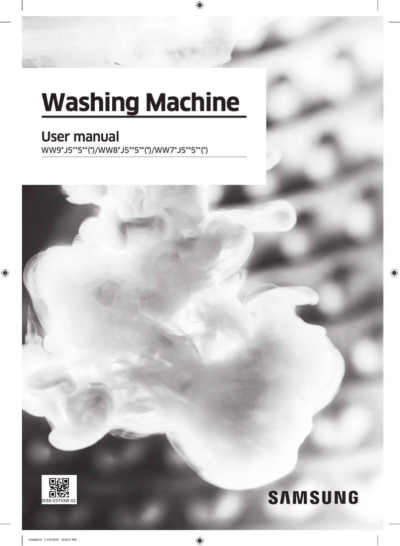 Page 1 de la notice Manuel utilisateur Samsung WW80J5455FX1AS