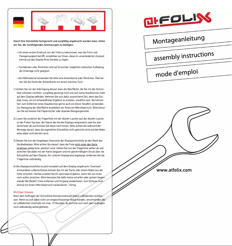 Page 1 de la notice Manuel utilisateur atFoliX FX-Clear f/ O2 XDA Orbit 2