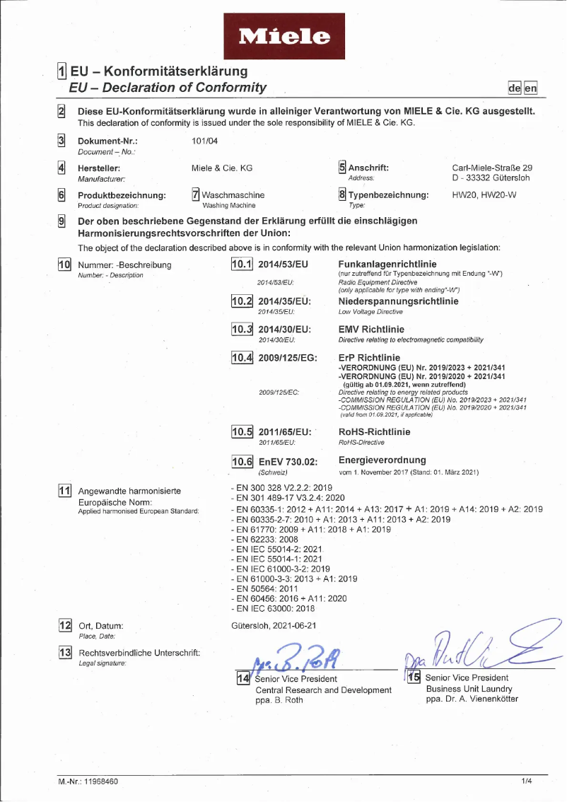 Image de la première page du manuel de l'appareil WER 875 WPS PWash & TDos & 9kg & WiFi