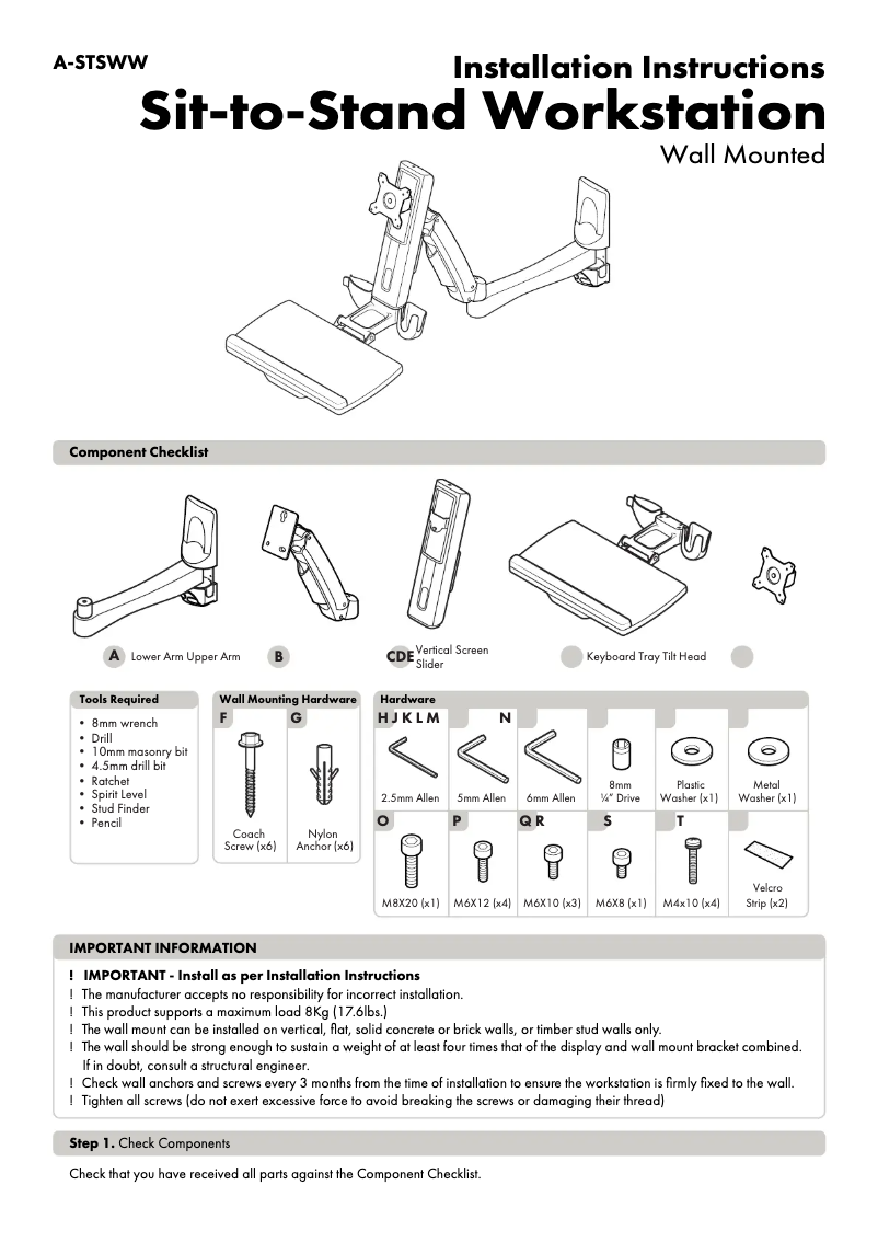 Page n°1 - Manuel utilisateur Atdec A-STSWW