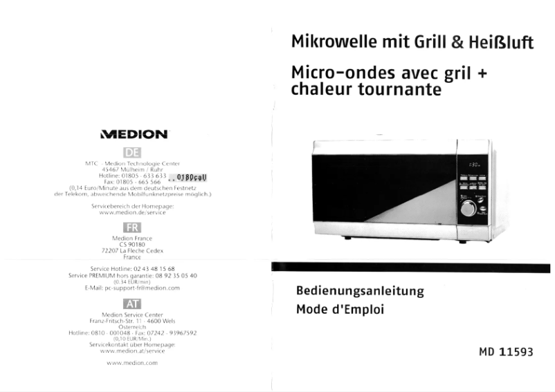 Page n°1 - Manuel utilisateur Medion MD11593