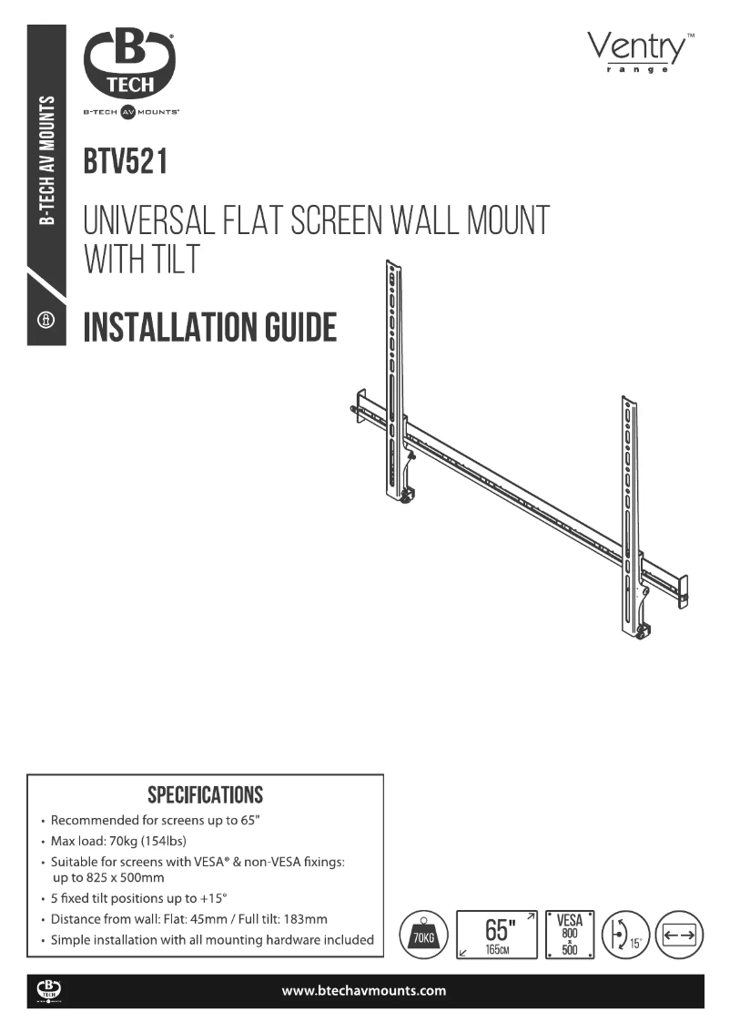 Page 1 of the manual Installation Guide B-Tech BTV521