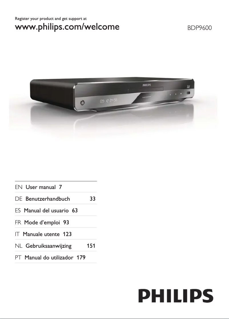 Page n°1 - Manuel utilisateur Philips 9000 series BDP9600