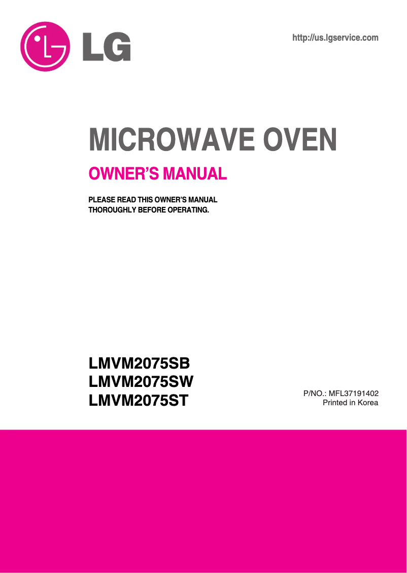 Página 1 del manual Manual de usuario LG LMVM2075