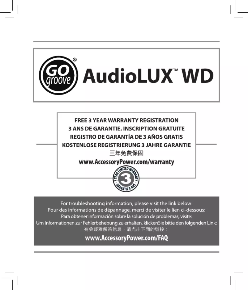 Page n°1 - Manuel utilisateur GOgroove AudioLUX WD