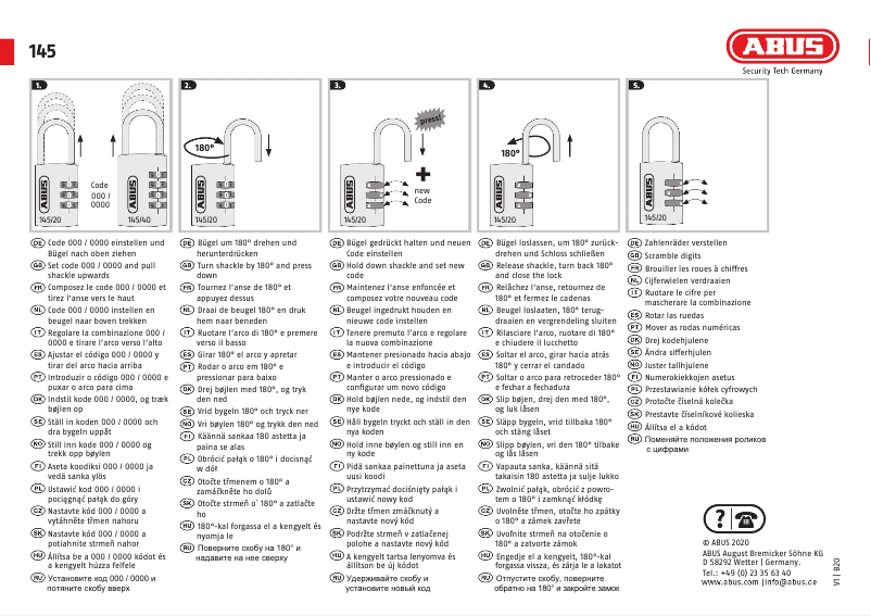 Page 1 de la notice Manuel utilisateur Abus 145