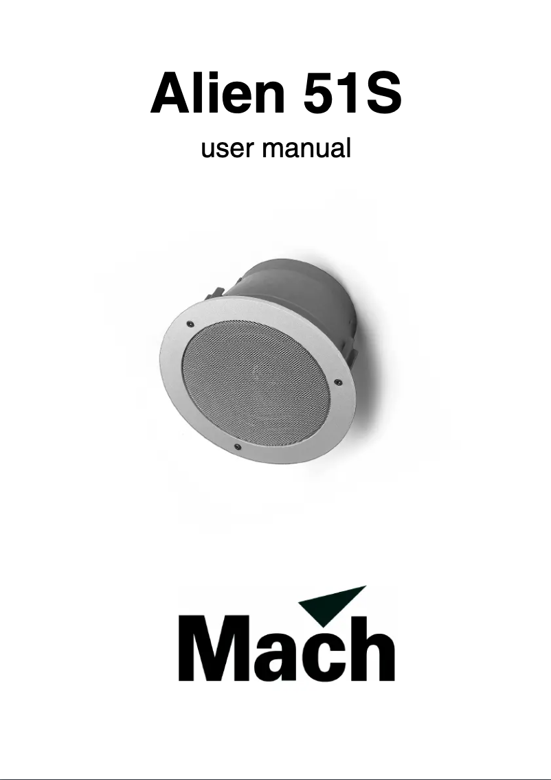 Image de la première page du manuel de l'appareil Mach Alien 51S