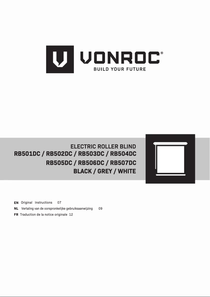 Page n°1 - Manuel utilisateur Vonroc RB505DC