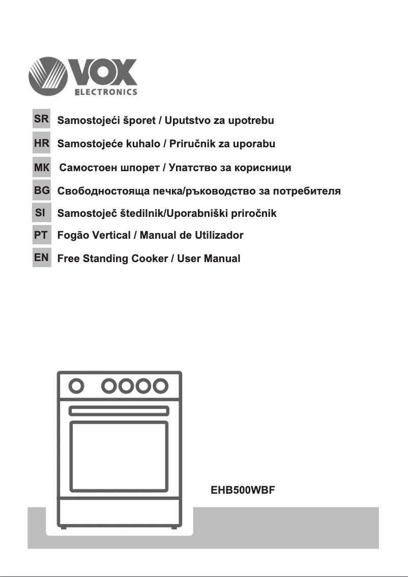 Page 1 of the manual User Manual VOX EHB 500 WBF