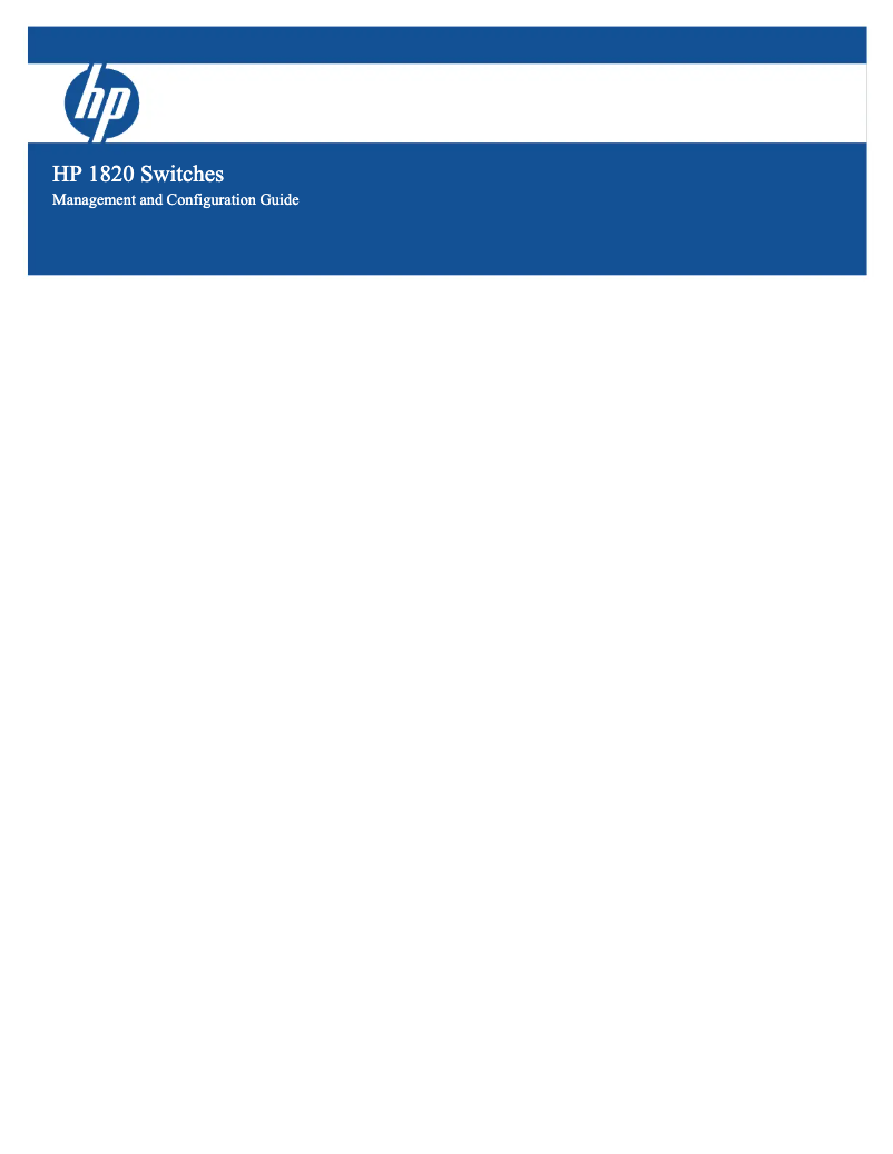 Page n°1 - Manuel utilisateur HP 1820-24G-PoE+