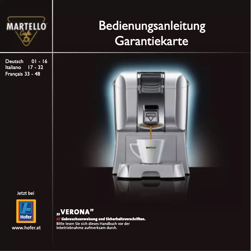 Page n°1 - Manuel utilisateur Martello Verona