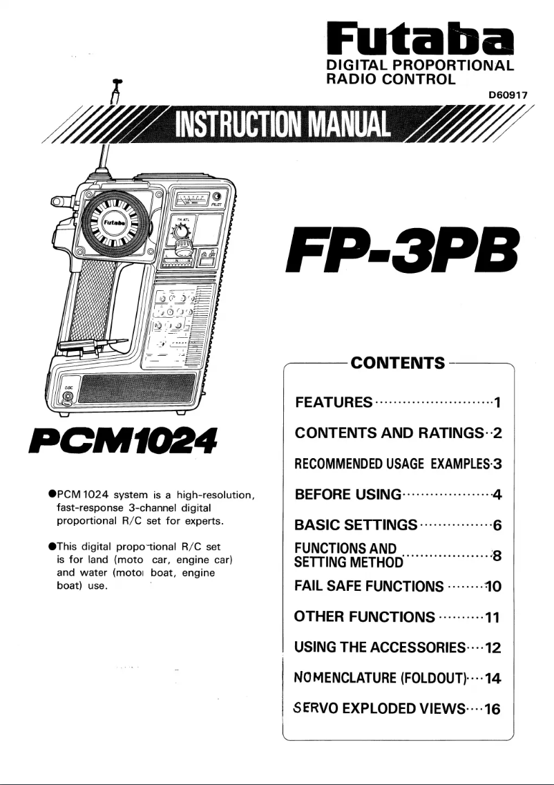 Page 1 de la notice Manuel utilisateur Futaba FP3PB