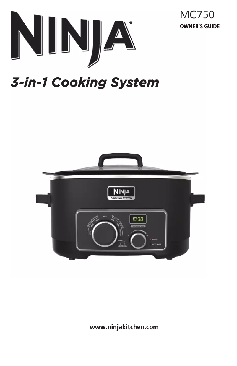 Página 1 del manual Manual de usuario Ninja 3-in-1 Cooking System MC750