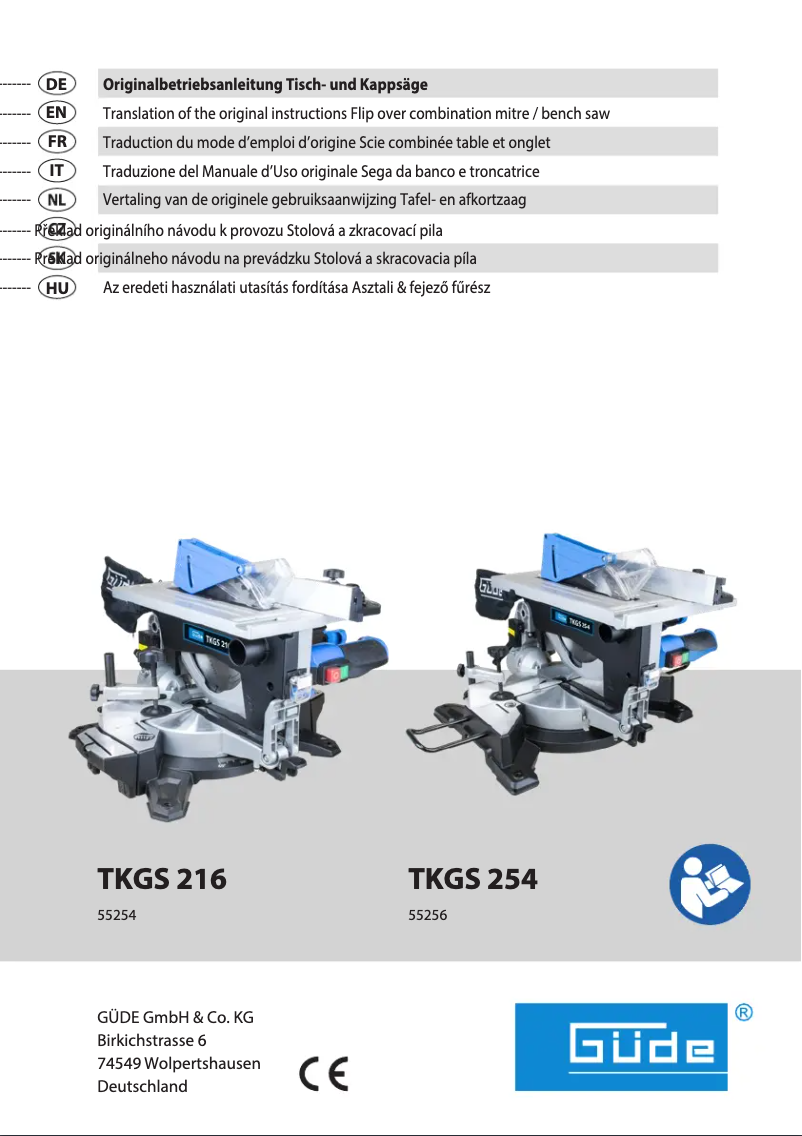Image de la première page du manuel de l'appareil TKGS 216