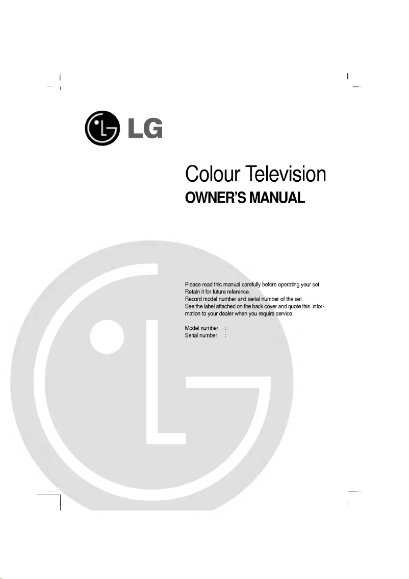 Page n°1 - Manuel utilisateur LG CT-16S15VE