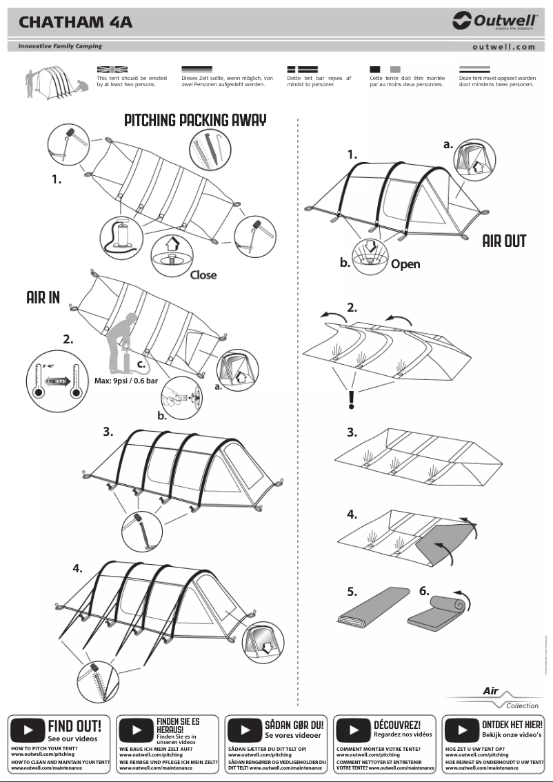 Page 1 de la notice Manuel utilisateur Outwell Chatham 4A