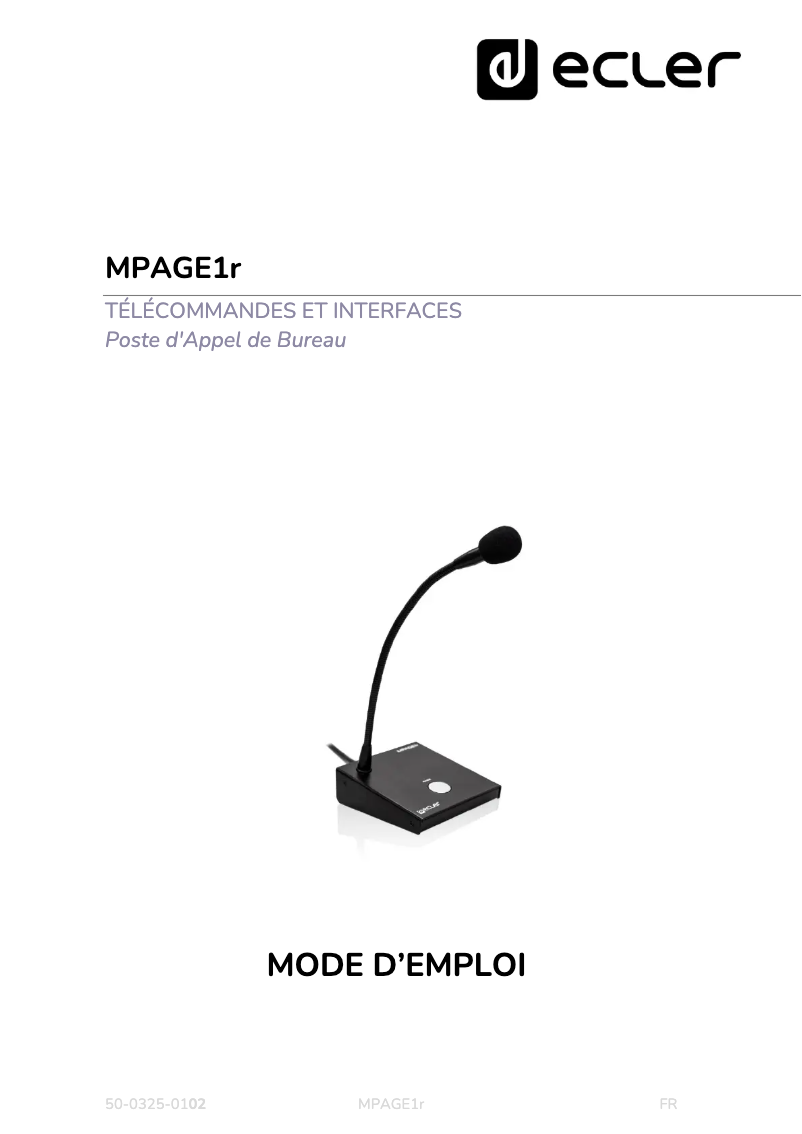 Página 1 del manual Manual de usuario Ecler MPAGE1r