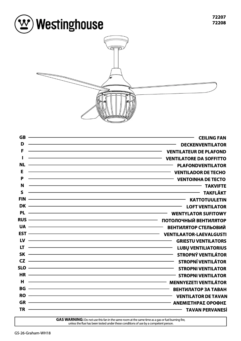 Page 1 de la notice Manuel utilisateur Westinghouse 72207