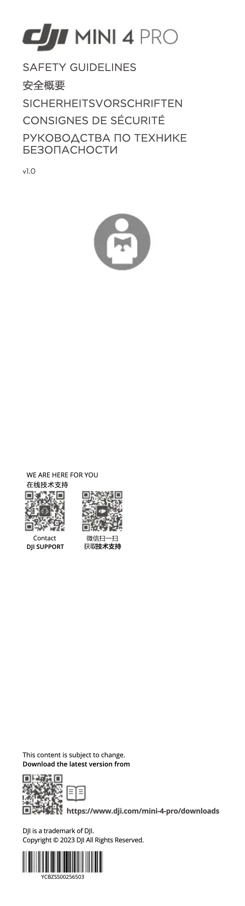 Page n°1 - Manuel d'utilisation et d'entretien DJI Mini 4 Pro