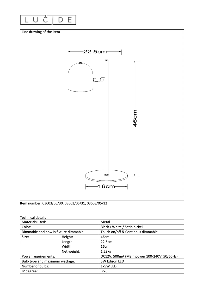 Page 1 de la notice Manuel utilisateur Lucide Skanska