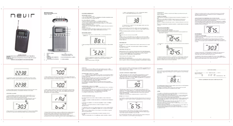 Page n°1 - Manuel utilisateur Nevir NVR-135 D