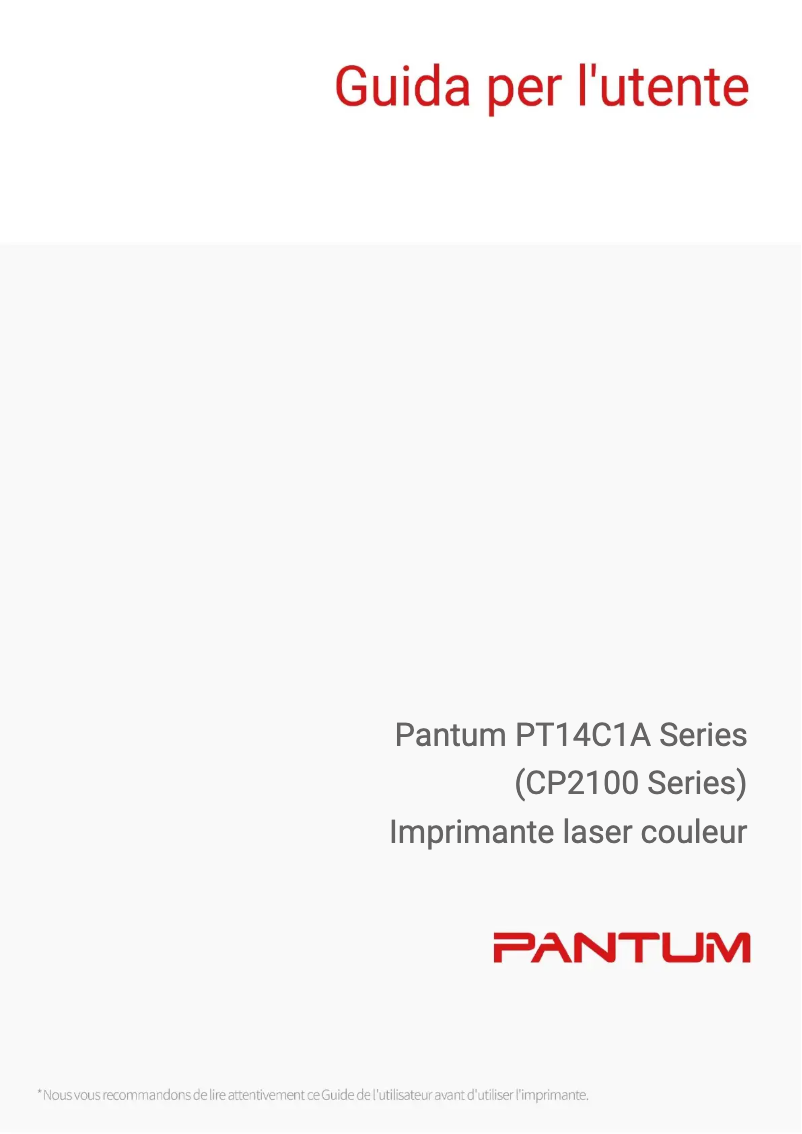 Page n°1 - Manuel utilisateur Pantum CP2100DW