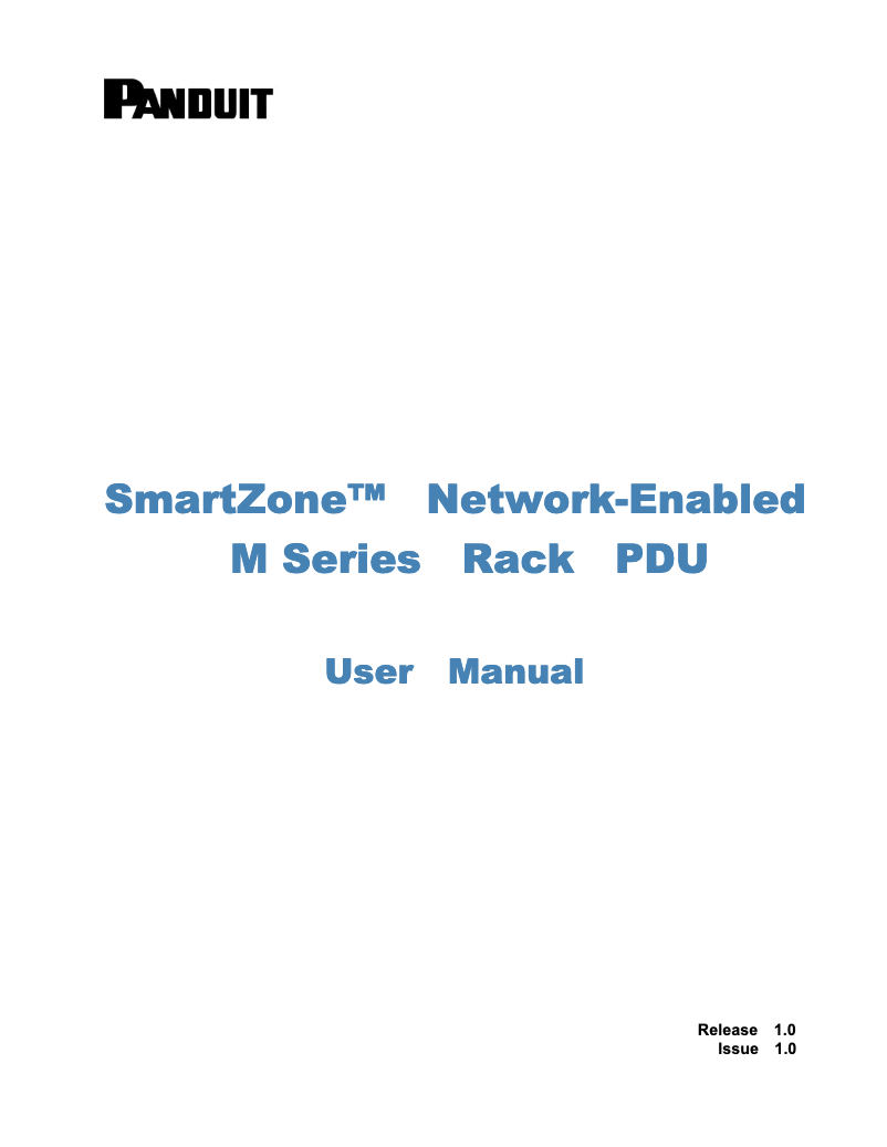 Page n°1 - Manuel utilisateur Panduit SmartZone