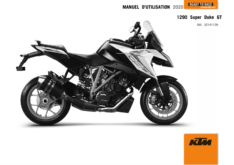 Page 1 de la notice Manuel utilisateur KTM 1290 Super Duke GT (2020)