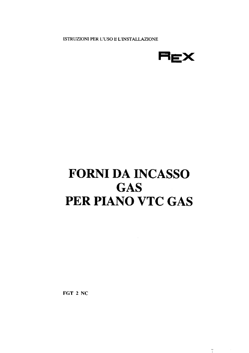Page n°1 - Manuel utilisateur Rex FGT2NC