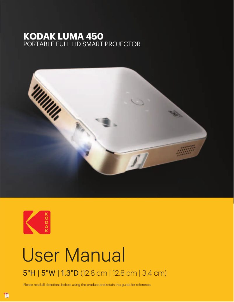 Image de la première page du manuel de l'appareil Luma 450