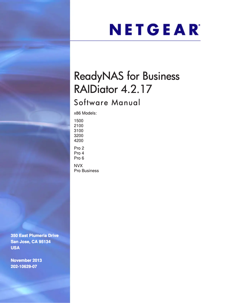 Page 1 de la notice Manuel utilisateur Netgear ReadyNAS RRX4420