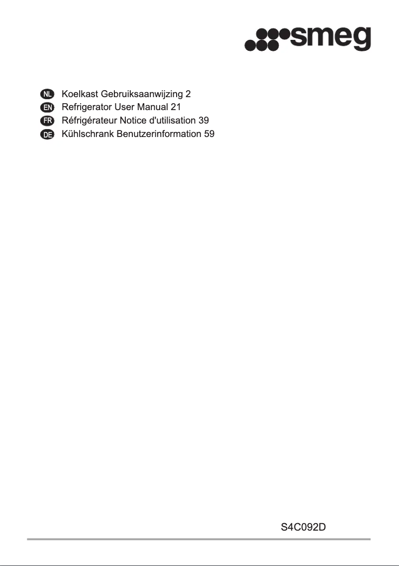 Page 1 de la notice Label énergétique Smeg S4C092D