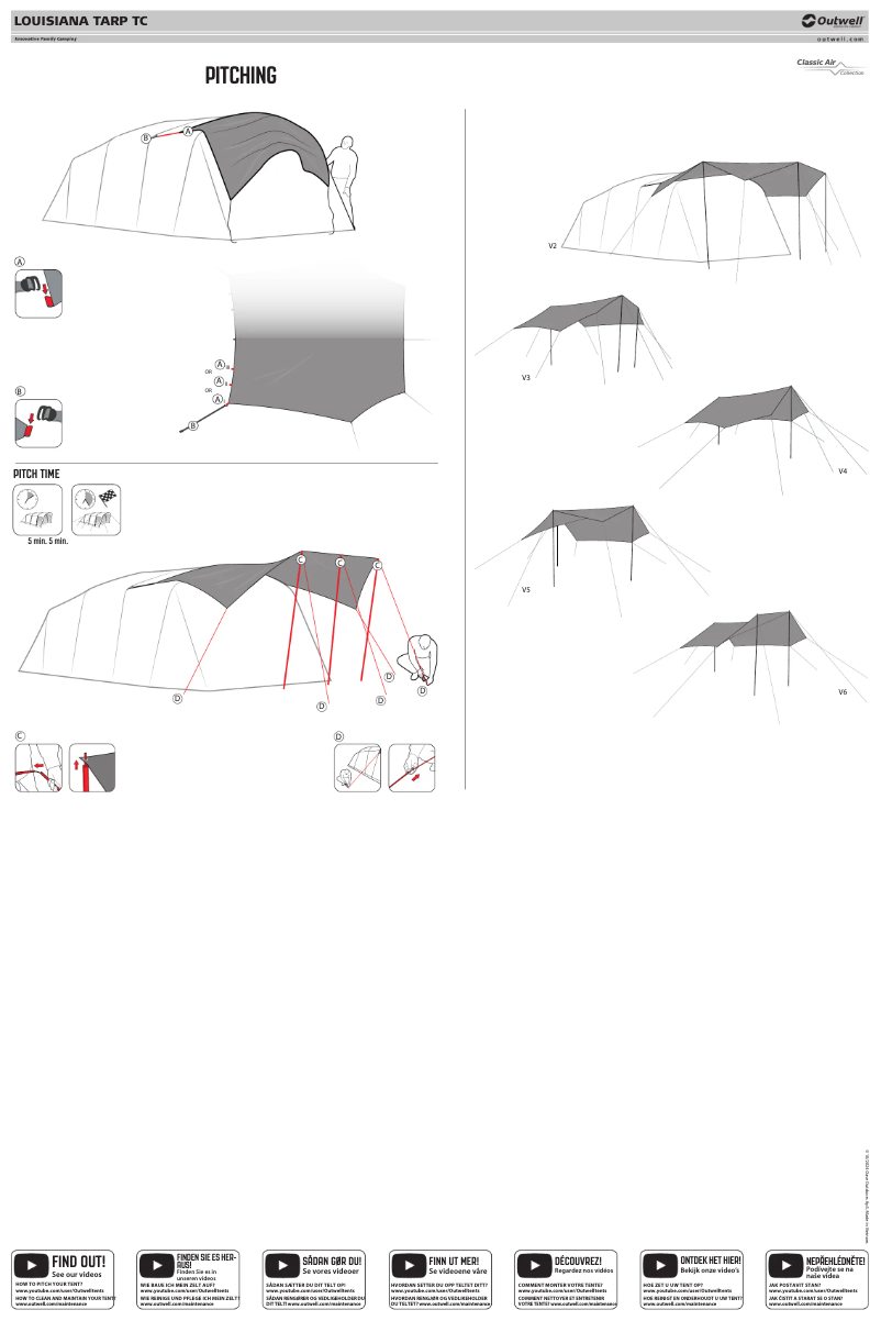 Page 1 de la notice Manuel utilisateur Outwell Louisiana Tarp TC