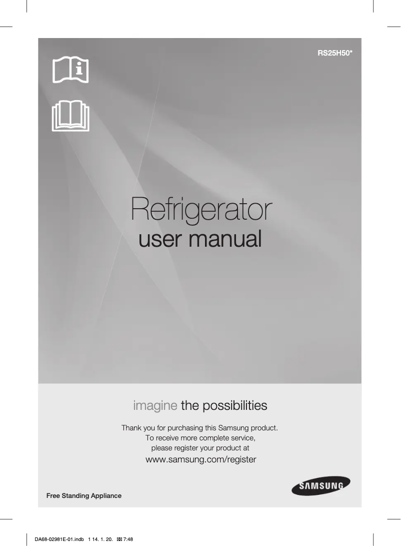 Page n°1 - Manuel d'utilisation et d'entretien Samsung RS25H5000WW