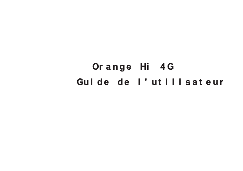 Image de la première page du manuel de l'appareil Hi 4G