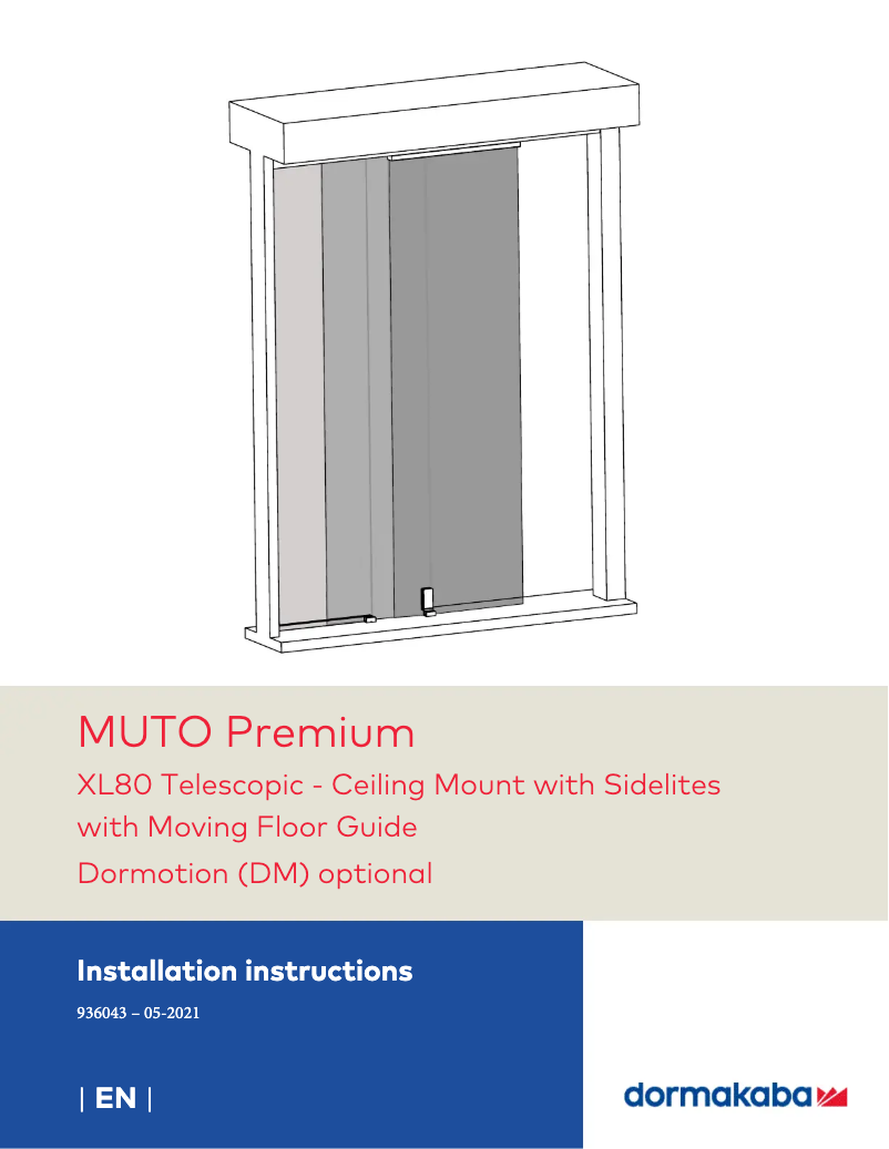 Page 1 de la notice Manuel utilisateur Dormakaba MUTO Premium